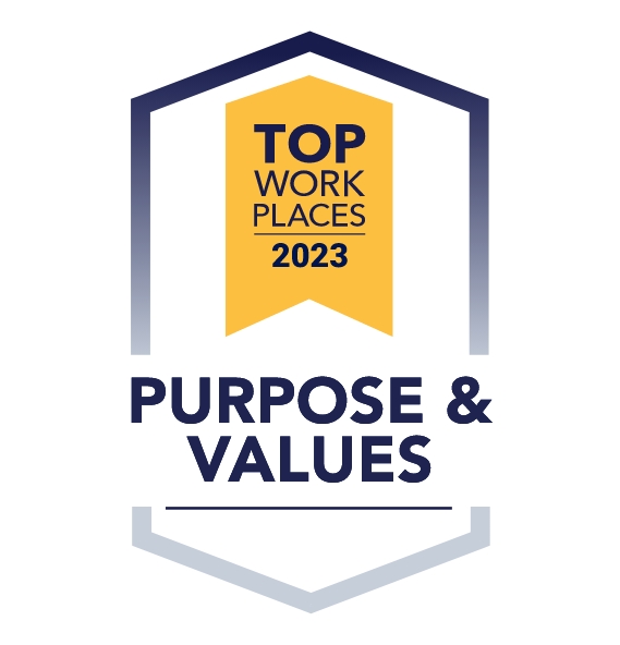 Top Workplace Purpose Values award badge