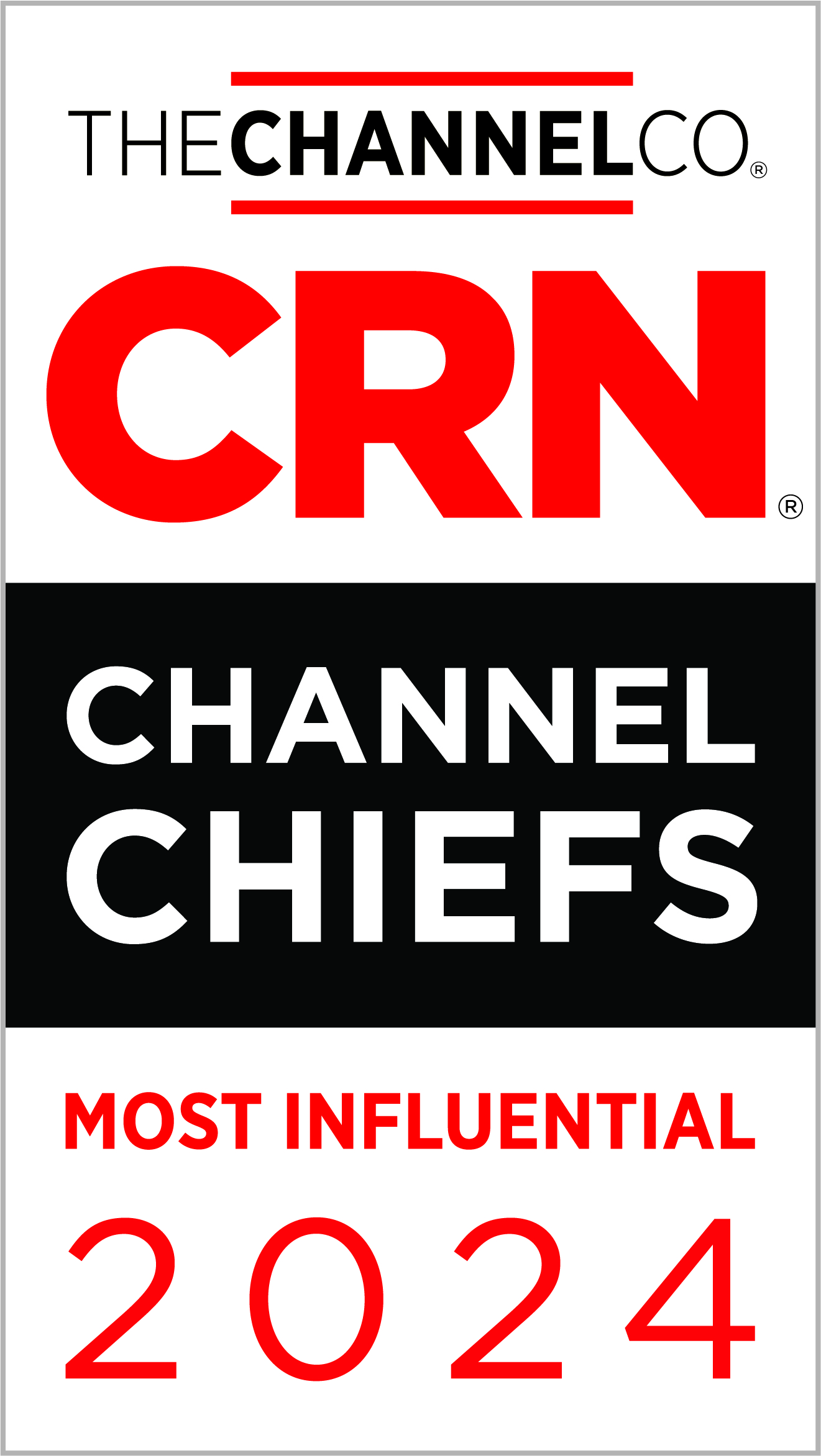 award badge for CRN most influential channel chiefs